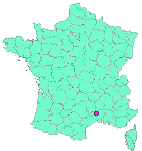 Localisation en France de la geocache Le bassin de Montaud