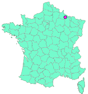 Localisation en France de la geocache Tailly 1 Village Fleuri
