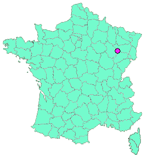 Localisation en France de la geocache 02-Le village aux 7 fontaines, Serécourt