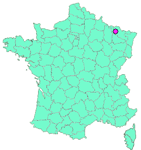 Localisation en France de la geocache vue cattenom metz et environs