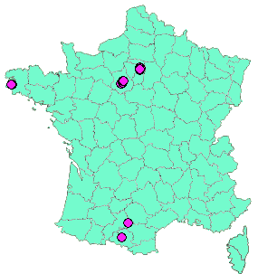 Localisation Geocaches placées par un Geocacheur