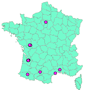 Localisation Geocaches placées par un Geocacheur