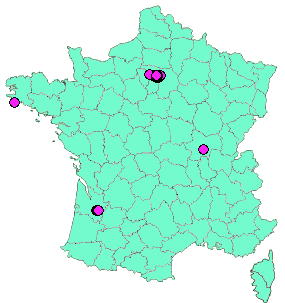 Localisation Geocaches placées par un Geocacheur