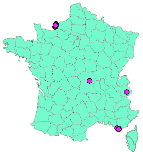 Localisation Geocaches placées par un Geocacheur