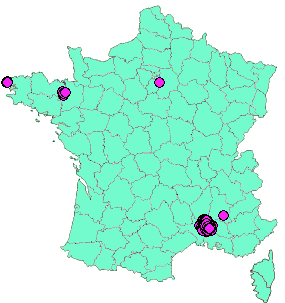 Localisation Geocaches placées par un Geocacheur