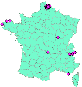 Localisation Geocaches placées par un Geocacheur