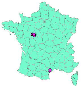 Localisation Geocaches placées par un Geocacheur