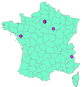 Localisation Geocaches placées par un Geocacheur