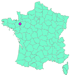 Localisation en France de la geocache VITRE  : Communes d'Ille-et-Vilaine