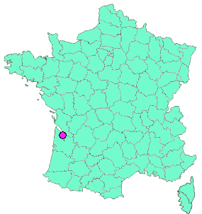 Localisation en France de la geocache balade à St Genès #8