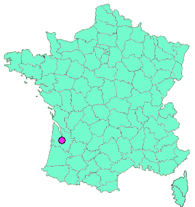 Localisation en France de la geocache [GTAQ09] #1 - Martillac, balade dans les vignes