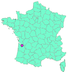 Localisation en France de la geocache [33 TOUR] - SAUGON