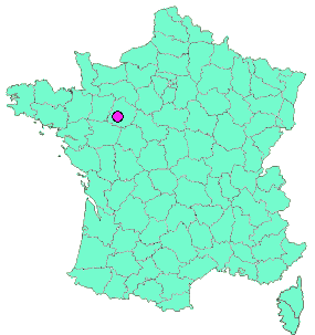 Localisation en France de la geocache promenade au bord de Sarthe (la grenouille)