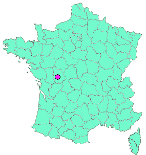 Localisation en France de la geocache #02 piste Villedieu - Les Roches *Centre équestre*