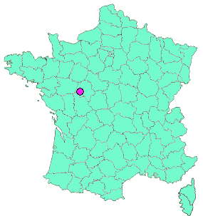 Localisation en France de la geocache Cravant les Côteaux - sanctuaire Carolingien 