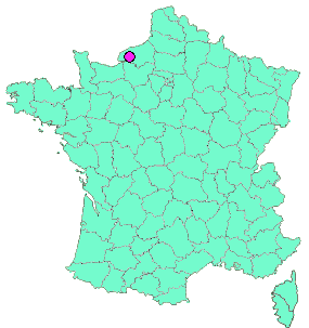 Localisation en France de la geocache #25 Géorando: St Nicolas de la Haye, commune du 76