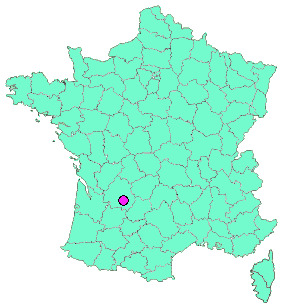 Localisation en France de la geocache VALLÉE VÉZÈRE VILLAGES 2:  LE BUGUE    