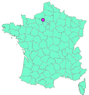 Localisation en France de la geocache Monument du lieu de naissance de Nicolas poussin