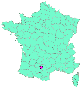 Localisation en France de la geocache Vues/Tarn - Lisle sur Tarn