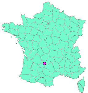 Localisation en France de la geocache Église Saint-Martial de Rudelle