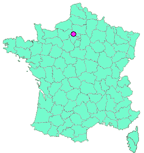 Localisation en France de la geocache #9 BDM : Guiry en Vexin