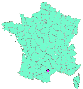 Localisation en France de la geocache Satue menhir du sommet du Laouzeto