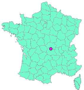 Localisation en France de la geocache AutoStop A71 "Aire des Volcans d'Auvergne"  2 sens