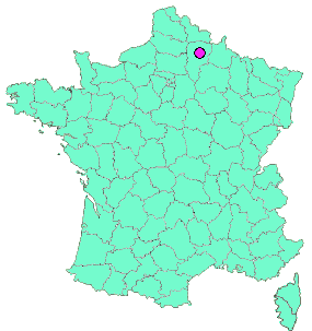 Localisation en France de la geocache Froidmont-Cohartille -Marle #35 -La coccinelle.