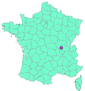 Localisation en France de la geocache Yersinia pestis