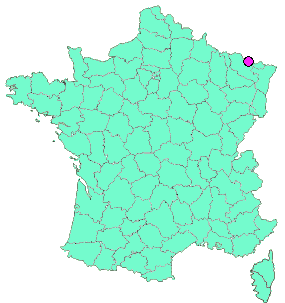 Localisation en France de la geocache Petite-Rosselle, berceau du charbon en Lorraine.